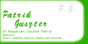 patrik guszter business card